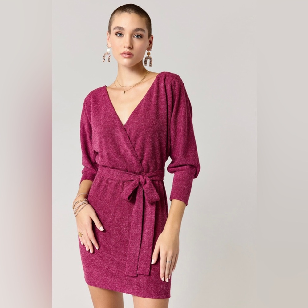 Eloise Tie Back Sweater Mini Dress